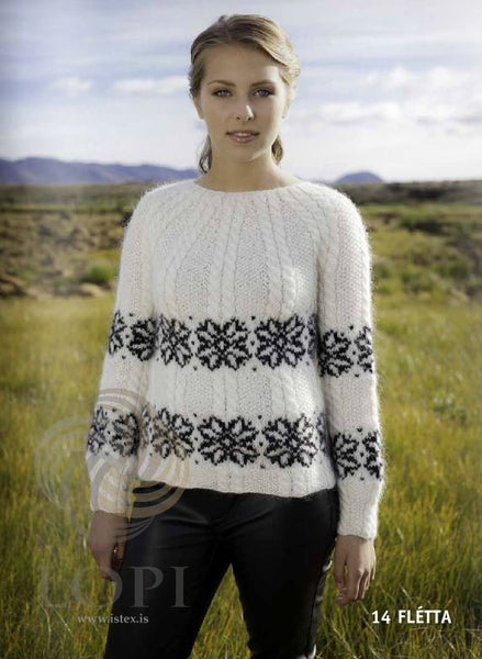Berty nordic blue white jacquard knit wool sweater – Shop with Veta